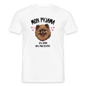Lustige Pomeranian-Spitzhunde-Pyjamas - Männer T-Shirt - Weiß - Vorne - AI Model Male 178 dark (178cm)