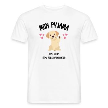 Labrador-Hunde-Pyjama-Humor - Männer T-Shirt - Weiß - Vorne - AI Model Male 178 dark (178cm)
