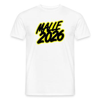 Malle 2026 - Men's T-Shirt - white - Front - AI Model Male 178 dark (178cm)