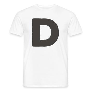 Minimal Letter D Bold Monogram Typography - Men's T-Shirt - white - Front - AI Model Male 178 dark (178cm)