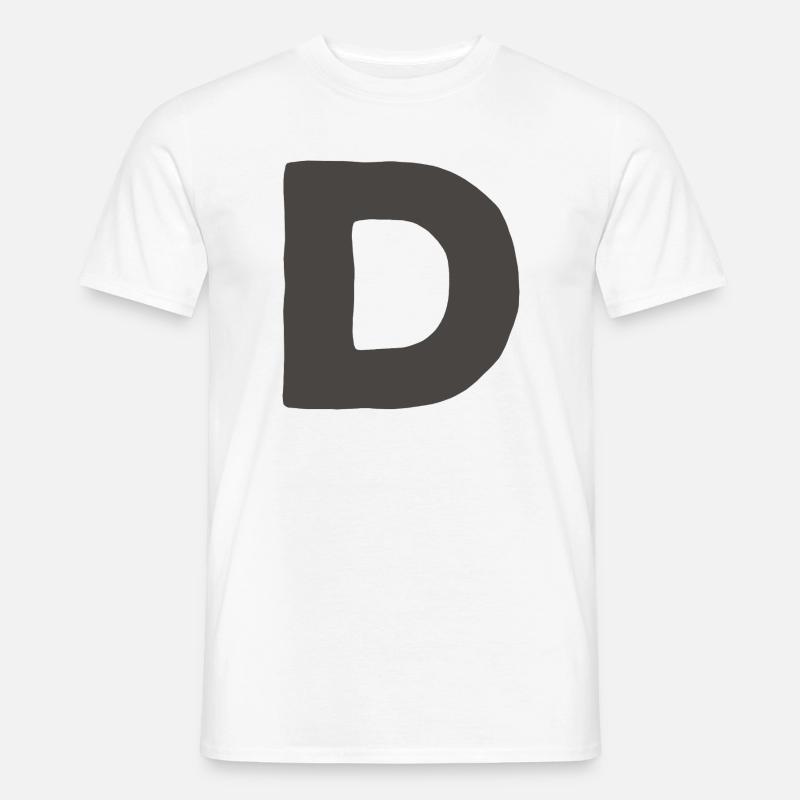 Minimalbuchstabe D Fett Monogramm-Typografie - Männer T-Shirt - Weiß