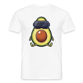 Légumes animés Vegan Gamer à l’avocat sucré - T-shirt homme - blanc - Devant - AI Model Male 178 dark (178cm)