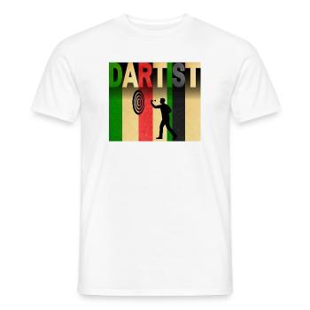 Dartist: Kunst trifft Dart Retro-Streifen - Männer T-Shirt - Weiß - Vorne - AI Model Male 178 dark (178cm)