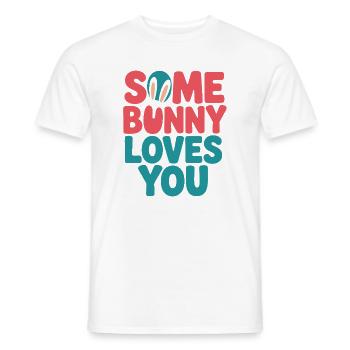 L’amour des lapins en couleurs vives - T-shirt homme - blanc - Devant - AI Model Male 178 dark (178cm)