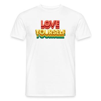 Amour de soi rétro arc en ciel - T-shirt homme - blanc - Devant - AI Model Male 178 dark (178cm)
