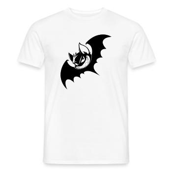 Chauve-souris souriante – Chauve-souris de dessin animé maléfique - T-shirt homme - blanc - Devant - AI Model Male 178 dark (178cm)