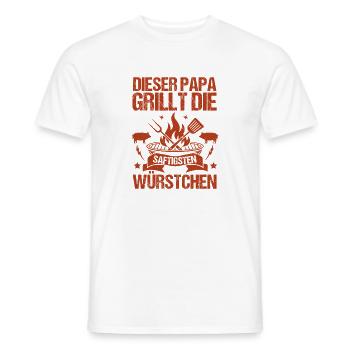 Barbecue Father Father's Day Dad - Men's T-Shirt - white - Front - AI Model Male 178 dark (178cm)