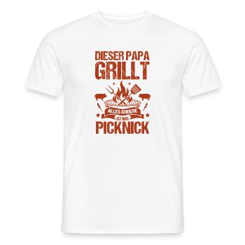 Grillen Vater Vatertag Papa - Männer T-Shirt - Weiß - Vorne - AI Model Male 178 dark (178cm)