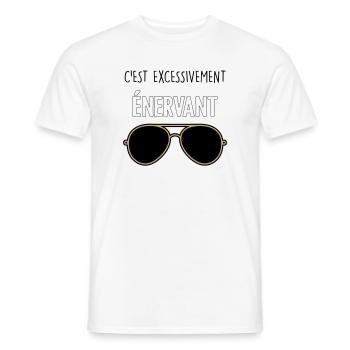 C'est Excessivement Énervant : Lunettes Aviateur - T-shirt homme - blanc - Devant - AI Model Male 178 dark (178cm)