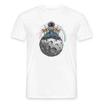 Batteur de l’espace sur la Lune - T-shirt homme - blanc - Devant - AI Model Male 178 dark (178cm)