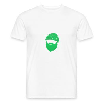 Beanie Bart Design – Maritimer Streetstyle - Männer T-Shirt - Weiß - Vorne - AI Model Male 178 dark (178cm)