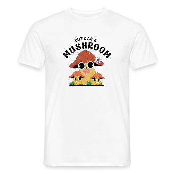 Cute as a Mushroom – Sweet Mushroom Cartoon Saying - Men's T-Shirt - white - Front - AI Model Male 178 dark (178cm)