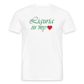 La ligurie dans mon cœur - T-shirt homme - blanc - Devant - AI Model Male 178 dark (178cm)