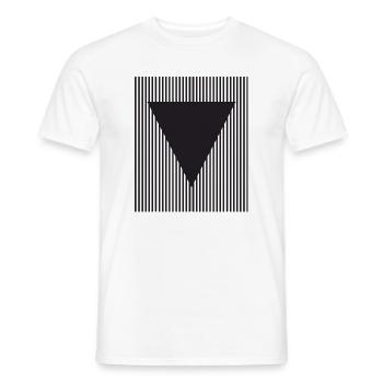 Inverted Triangle on Striped Field - Men's T-Shirt - white - Front - AI Model Male 178 dark (178cm)