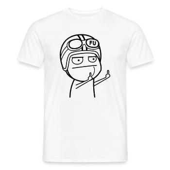 FU Meme with moped helmet (color changeable) - Men's T-Shirt - white - Front - AI Model Male 178 dark (178cm)