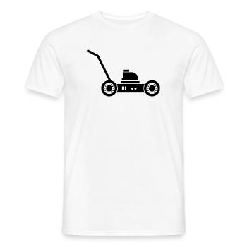 Tondeuse à gazon - T-shirt homme - blanc - Devant - AI Model Male 178 dark (178cm)
