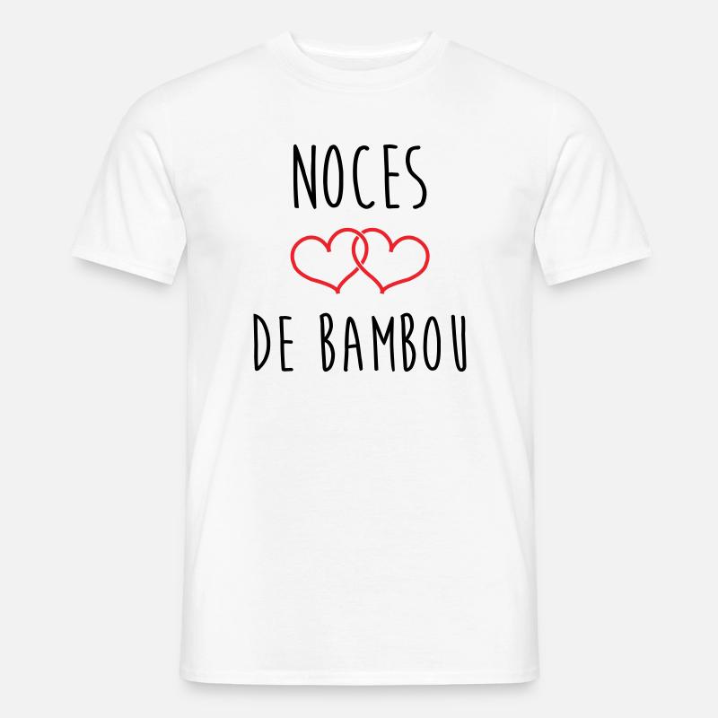 Bambushochzeit 79 Jahre Ehe - Männer T-Shirt - Weiß