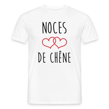 noces de Chêne 80 ans de mariage - T-shirt homme - blanc - Devant - AI Model Male 178 dark (178cm)