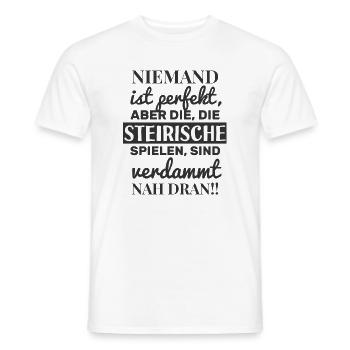 Nobody is perfect - Styrian harmonica - Men's T-Shirt - white - Front - AI Model Male 178 dark (178cm)