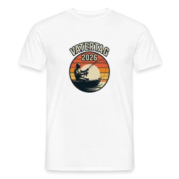 Angler Papa Vatertag Geschenk Shirt 2026 Retro - Männer T-Shirt - Weiß - Vorne - AI Model Male 178 dark (178cm)