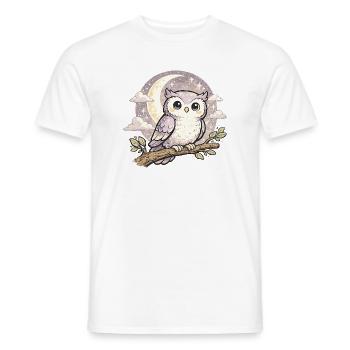 Rêve de la chouette au clair de lune - T-shirt homme - blanc - Devant - AI Model Male 178 dark (178cm)