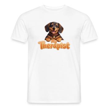 Dachshund My Therapist - Men's T-Shirt - white - Front - AI Model Male 178 dark (178cm)