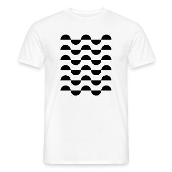 Geometrische wellenförmige Kreismuster - Männer T-Shirt - Weiß - Vorne - AI Model Male 178 dark (178cm)