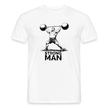 Oldschool Strongman Gewichtheben Illustration - Männer T-Shirt - Weiß - Vorne - AI Model Male 178 dark (178cm)