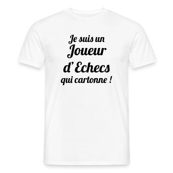 Joueur d'Échecs qui Cartonne : Champion du Plateau - T-shirt homme - blanc - Devant - AI Model Male 178 dark (178cm)