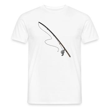 Fishing rod fishing icon - Men's T-Shirt - white - Front - AI Model Male 178 dark (178cm)