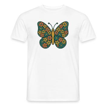 Flower Wings Butterfly - Men's T-Shirt - white - Front - AI Model Male 178 dark (178cm)