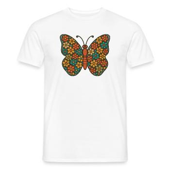 Flower Wings Butterfly - Men's T-Shirt - white - Front - AI Model Male 178 dark (178cm)