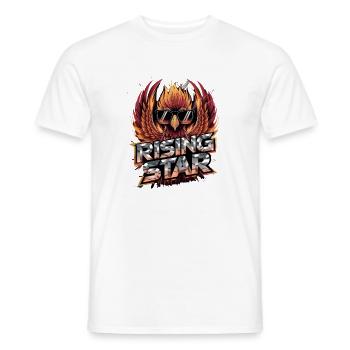 Étoile montante du Phénix avec des lunettes de soleil Fire Bird - T-shirt homme - blanc - Devant - AI Model Male 178 dark (178cm)