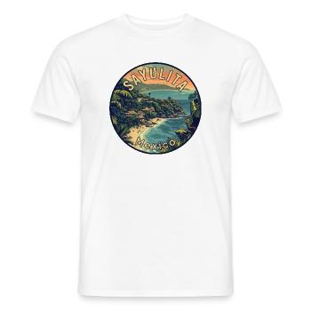 Erleben Sie Sayulita Mexiko – Reisekunst - Männer T-Shirt - Weiß - Vorne - AI Model Male 178 dark (178cm)
