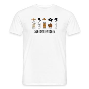 Celebrate Diversity – Funny Bar Humor Design - Men's T-Shirt - white - Front - AI Model Male 178 dark (178cm)