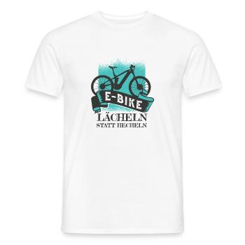 E-Bike Saying Funny - Men's T-Shirt - white - Front - AI Model Male 178 dark (178cm)