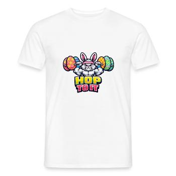 Muscles avec haltères Pumpernickel Easter Gym - T-shirt homme - blanc - Devant - AI Model Male 178 dark (178cm)