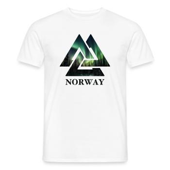 Nœud viking de Norvège, aurores boréales Scandinavie - T-shirt homme - blanc - Devant - AI Model Male 178 dark (178cm)