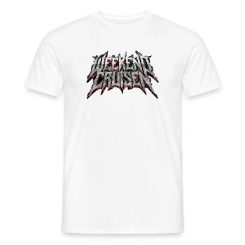 Weekend Cruisen Metal Schrift für Auto Fans - Männer T-Shirt - Weiß - Vorne - AI Model Male 178 dark (178cm)