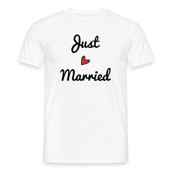 GERADE VERHEIRATET. Junggesellinnenabschied. VALENTINSTAG. PAAR - Männer T-Shirt - Weiß - Vorne - AI Model Male 178 dark (178cm)