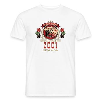 T-shirt Poker anniversaire 2001, T-shirt Poker Legend - T-shirt homme - blanc - Devant - AI Model Male 178 dark (178cm)