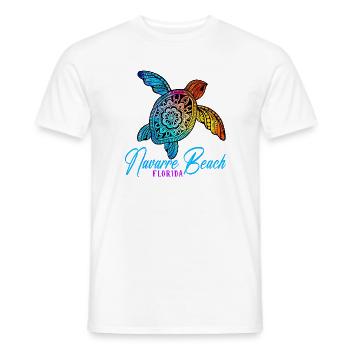 Vacances de la tortue marine à la plage de Navarre Beach Tie Dye, Floride - T-shirt homme - blanc - Devant - AI Model Male 178 dark (178cm)