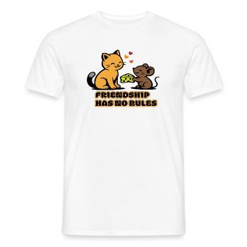 Freundschaft Ohne Regeln Katze Maus - Männer T-Shirt - Weiß - Vorne - AI Model Male 178 dark (178cm)