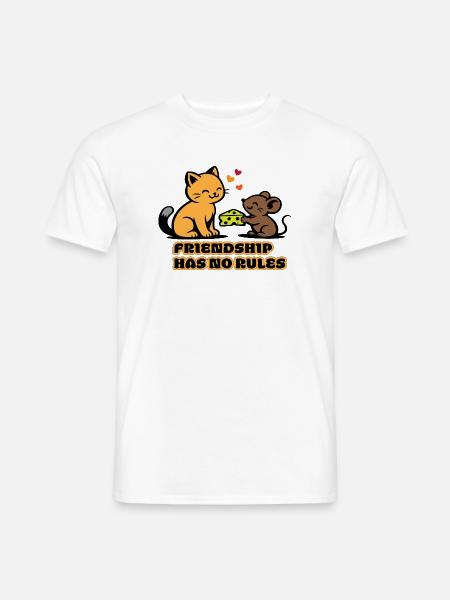 Freundschaft Ohne Regeln Katze Maus - Männer T-Shirt - Weiß