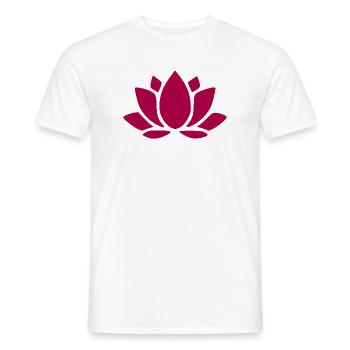 Fleur de lotus, fleur de lotus, fleur de lotus, cadeau de fleur rouge - T-shirt homme - blanc - Devant - AI Model Male 178 dark (178cm)