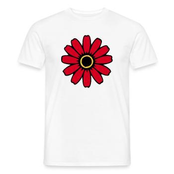  Blume rot Blumen Blüte Wildblumen Kräuter  - Männer T-Shirt - Weiß - Vorne - AI Model Male 178 dark (178cm)