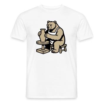 Steady Hands Grizzly — Master of Ceramics - Men's T-Shirt - white - Front - AI Model Male 178 dark (178cm)