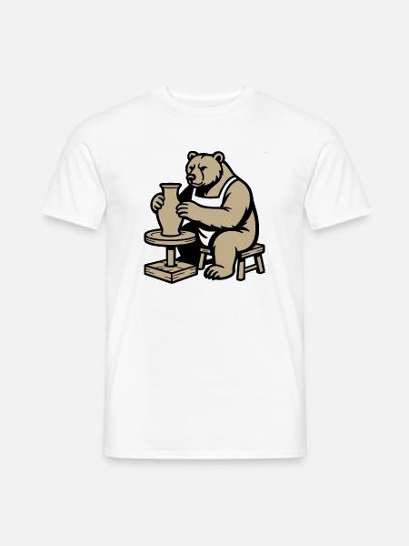 Steady Hands Grizzly — Master of Ceramics - Men's T-Shirt - white