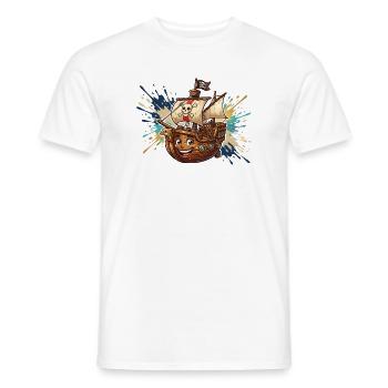 Aventure du navire pirate riant - T-shirt homme - blanc - Devant - AI Model Male 178 dark (178cm)