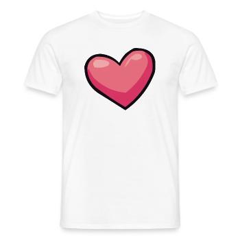 Rosa Herz-Illusion - Männer T-Shirt - Weiß - Vorne - AI Model Male 178 dark (178cm)